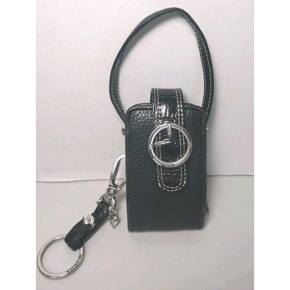 Brighton Mini Phone~Bag~ Hand Strap-Black Leather 4."X2. 5"